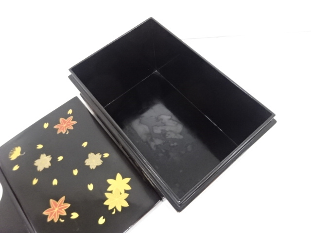  漆塗り蒔絵　雲錦　茶箱揃